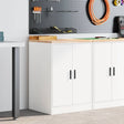 Vidaxl garagekast 60x51x85 cm massief grenenhout wit