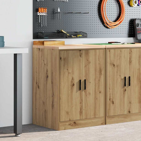 Vidaxl garagekast 60x51x85 cm massief grenenhout artisan eikenkleurig