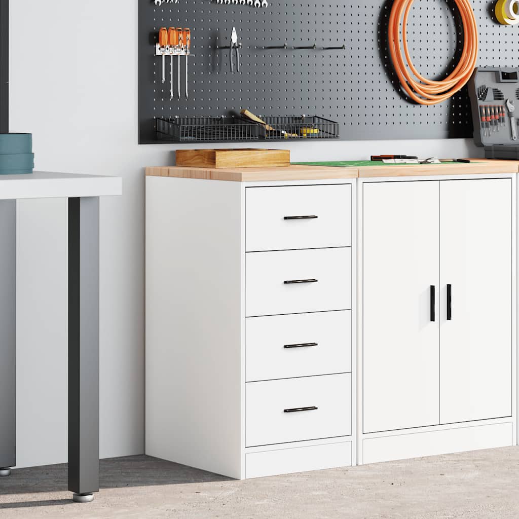 Vidaxl garagekast 40x51x85 cm massief grenenhout wit