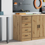 Vidaxl garagekast 40x51x85 cm massief grenenhout artisan eikenkleurig