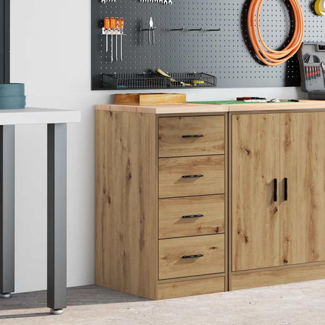 Vidaxl garagekast 40x51x85 cm massief grenenhout artisan eikenkleurig