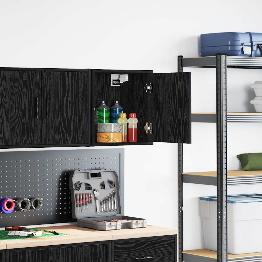 Vidaxl garagewandkast spaanplaat zwart