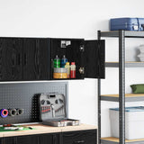 Vidaxl garagewandkast spaanplaat zwart