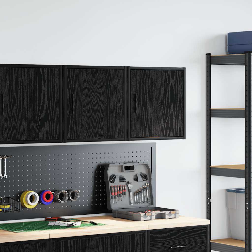 Vidaxl garagewandkasten 2 st spaanplaat zwart