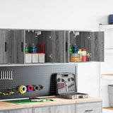 Vidaxl garagewandkasten 2 st spaanplaat sonoma grijs