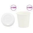 Vidaxl papieren koffiekopjes met deksel 1000 st 4oz 100 ml