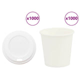 Vidaxl papieren koffiekopjes met deksel 1000 st 4oz 100 ml