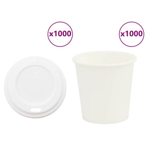 Vidaxl papieren koffiekopjes met deksel 1000 st 4oz 100 ml