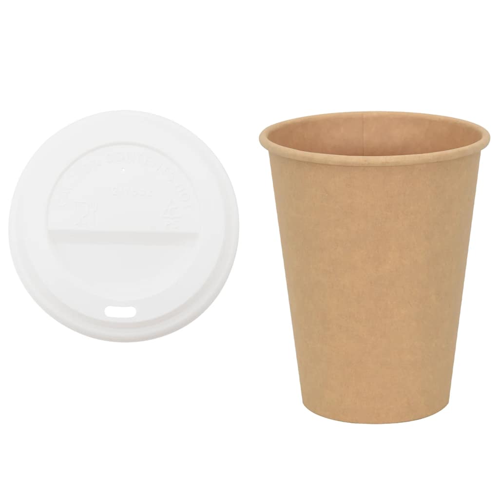 Vidaxl papieren koffiekopjes met deksel 1000 st 12oz 300 ml