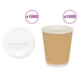 Vidaxl papieren koffiekopjes met deksel 1000 st 8oz 200 ml