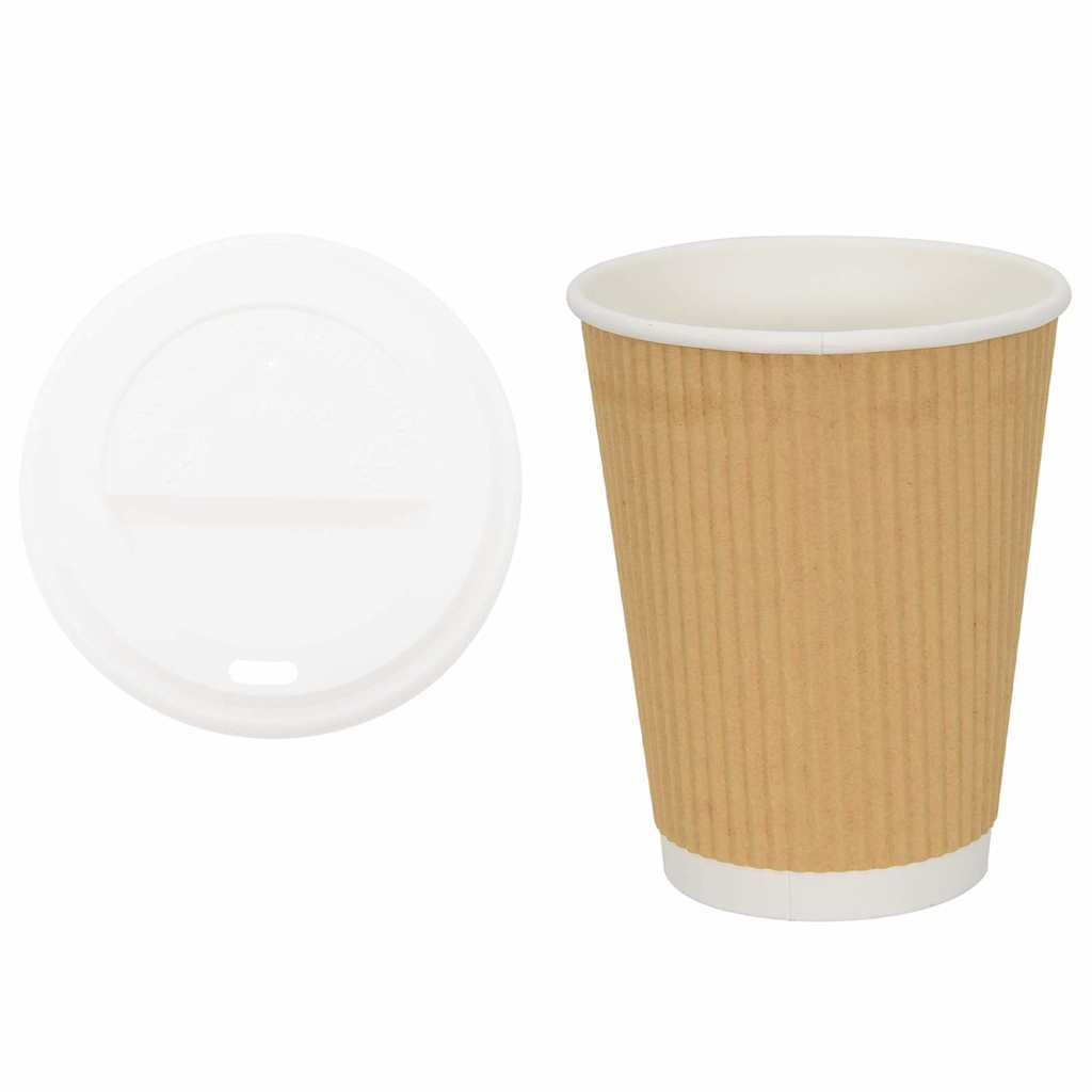 Vidaxl papieren koffiekopjes met deksel 1000 st 12oz 300 ml