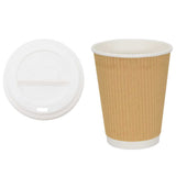 Vidaxl papieren koffiekopjes met deksel 1000 st 16oz 400 ml