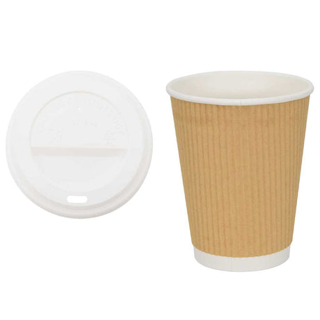 Vidaxl papieren koffiekopjes met deksel 1000 st 16oz 400 ml