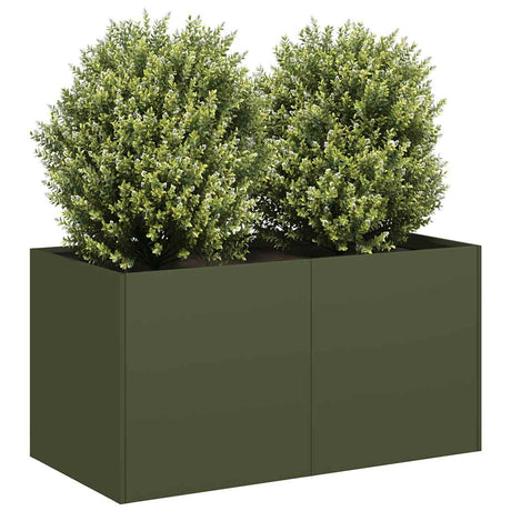 Vidaxl plantenbak 80x40x40 cm koudgewalst staal olijfgroen