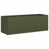 Vidaxl plantenbak 120x40x40 cm koudgewalst staal olijfgroen