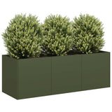 Vidaxl plantenbak 120x40x40 cm koudgewalst staal olijfgroen