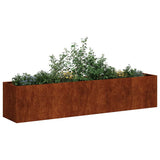 Vidaxl plantenbak roestig 200x40x40 cm weervast staal