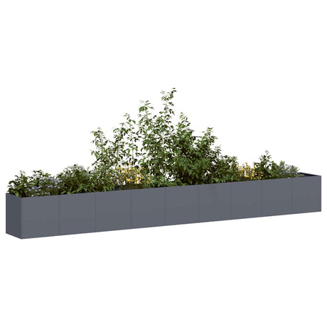 Vidaxl plantenbak 360x40x40 cm koudgewalst staal antracietkleurig
