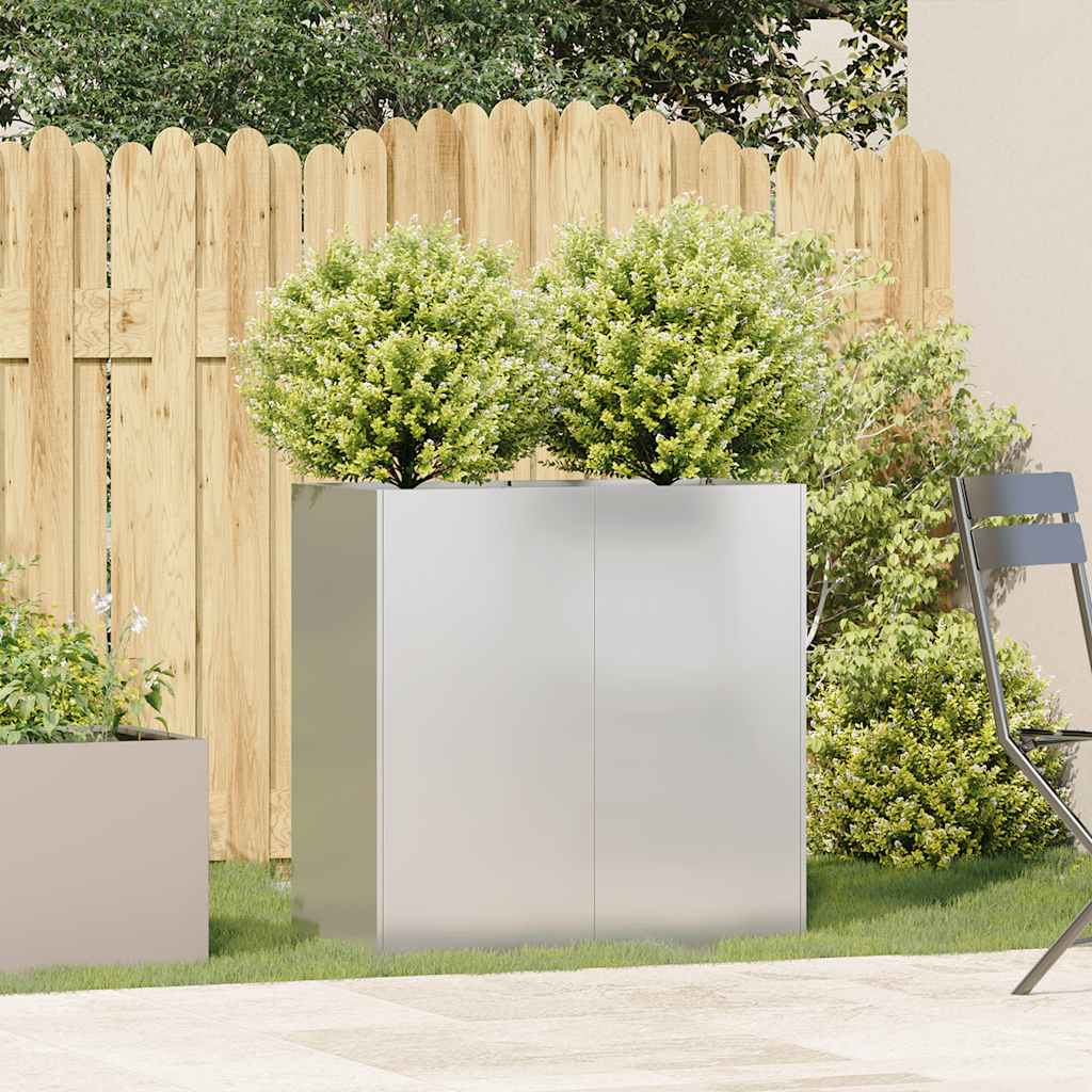Vidaxl plantenbak 80x40x80 cm roestvrij staal