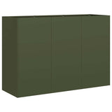 Vidaxl plantenbak 120x40x80 cm koudgewalst staal olijfgroen