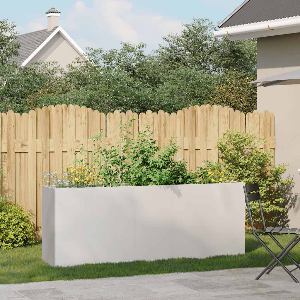 Vidaxl plantenbak 200x40x80 cm roestvrij staal