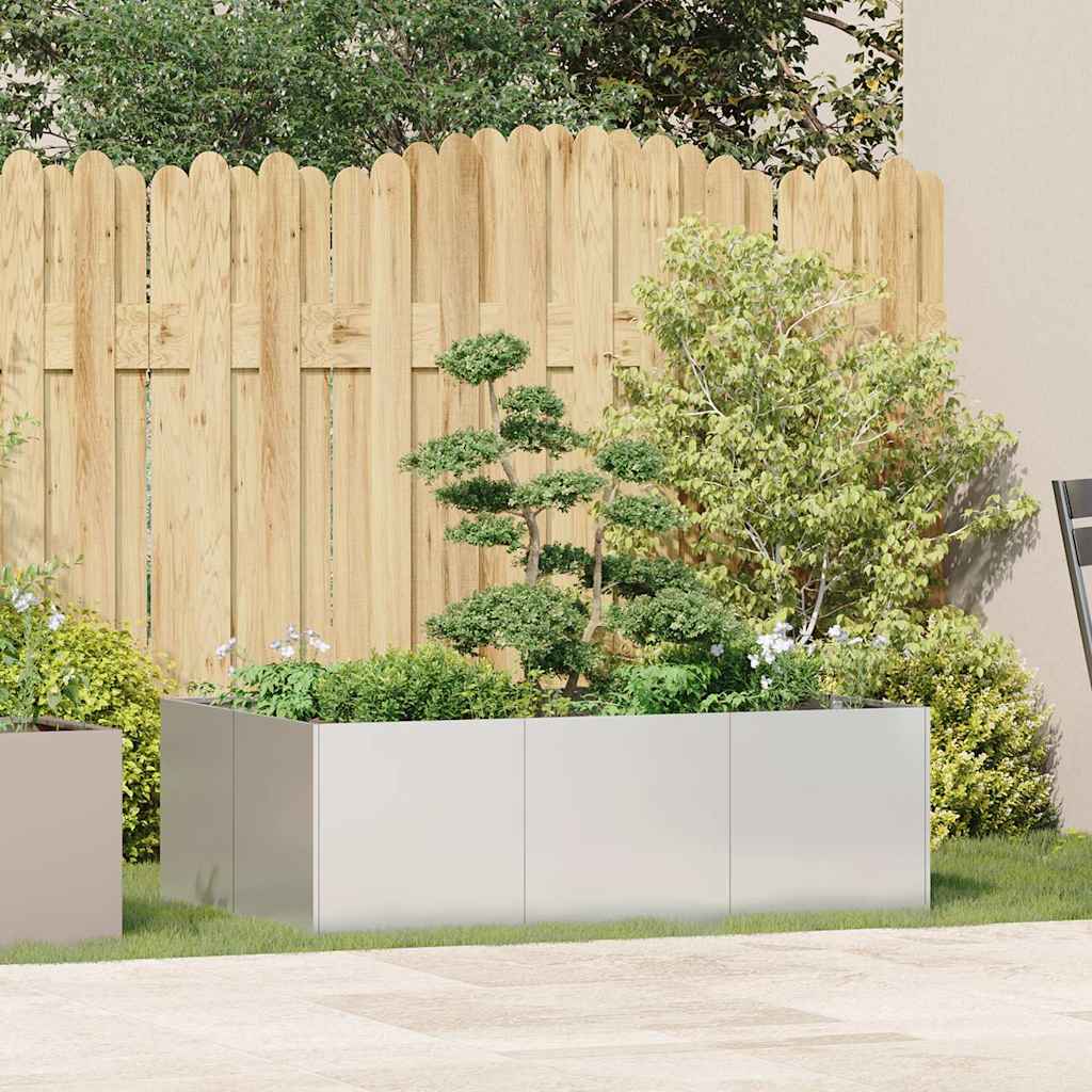 Vidaxl plantenbak 120x80x40 cm roestvrij staal