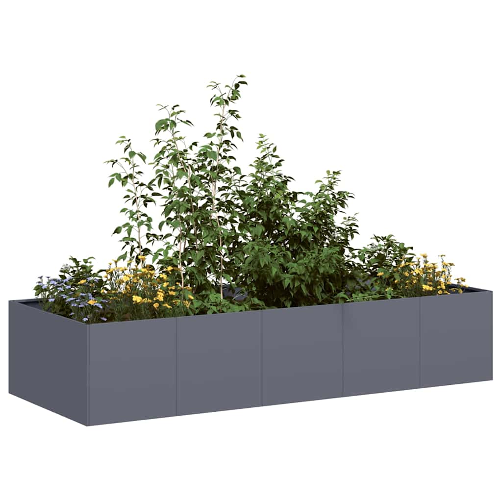 Vidaxl plantenbak 200x80x40 cm staal antracietkleurig