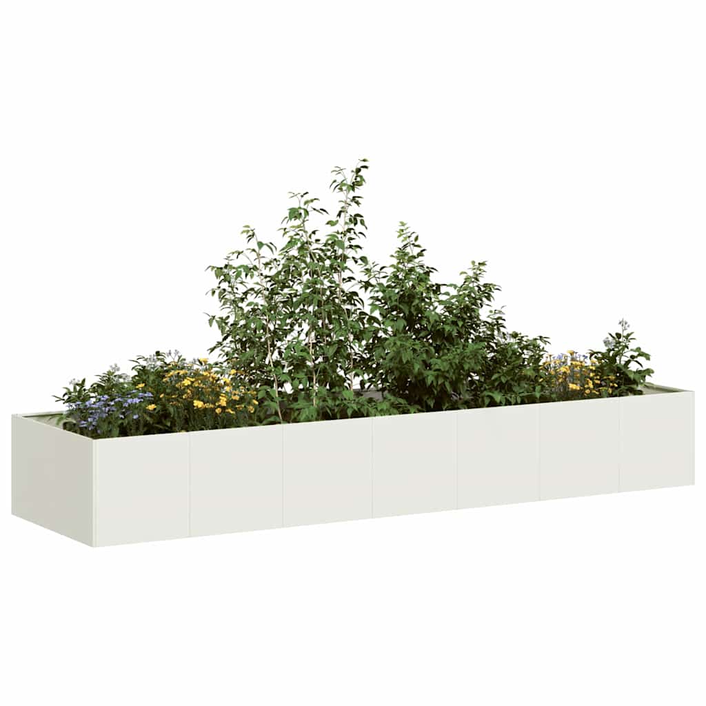 Vidaxl plantenbak 280x80x40 cm staal wit