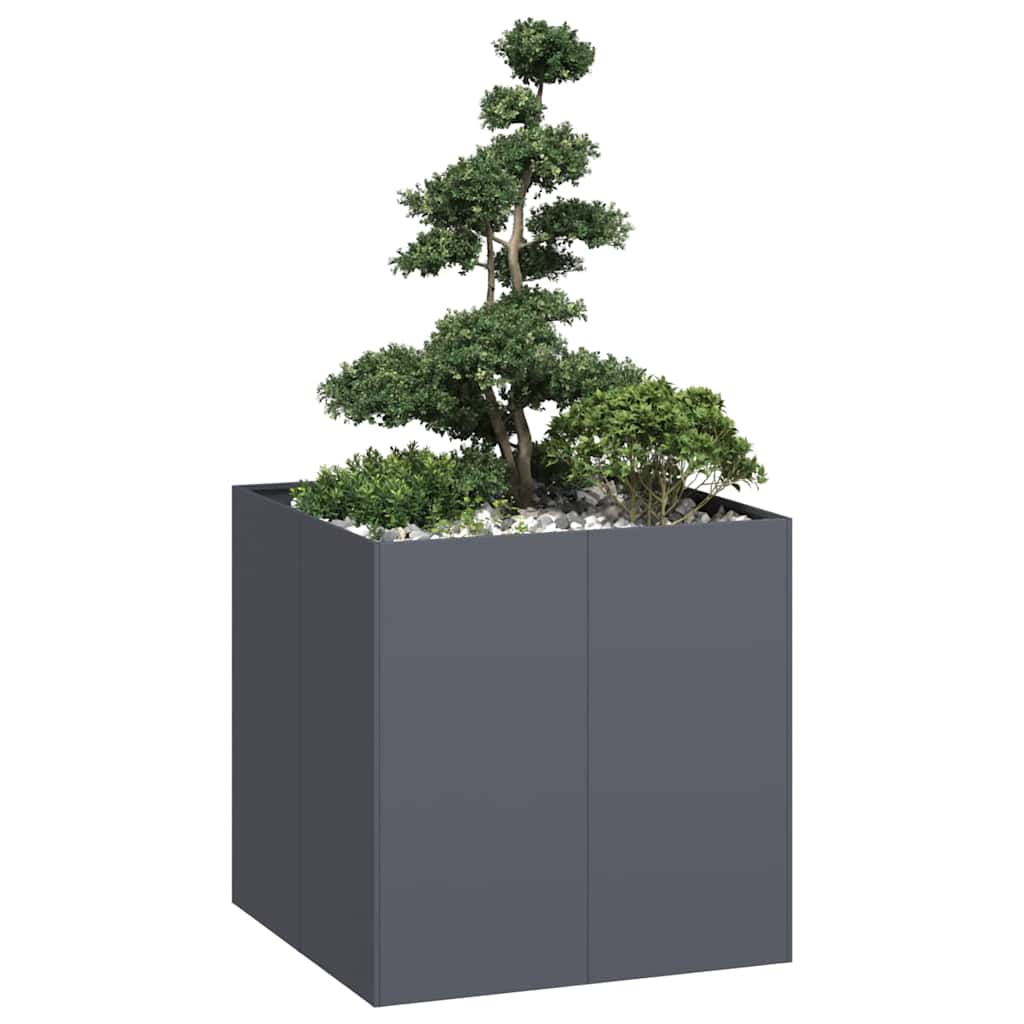 Vidaxl plantenbak 80x80x80 cm staal antracietkleurig
