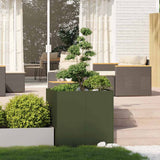 Vidaxl plantenbak 80x80x80 cm staal olijfgroen