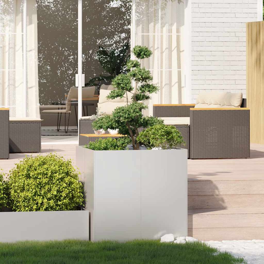 Vidaxl plantenbak 80x80x80 cm roestvrij staal