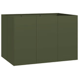 Vidaxl plantenbak 120x80x80 cm staal olijfgroen