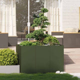 Vidaxl plantenbak 120x80x80 cm staal olijfgroen