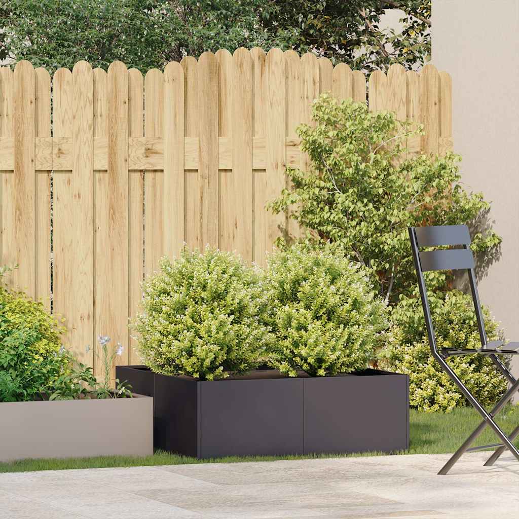 Vidaxl plantenbak 80x80x30 cm staal zwart