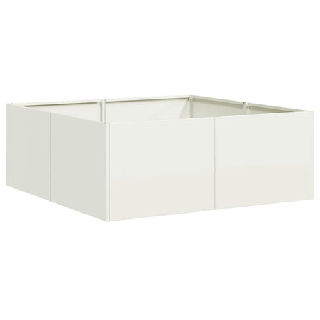Vidaxl plantenbak 80x80x30 cm staal wit
