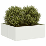 Vidaxl plantenbak 80x80x30 cm staal wit