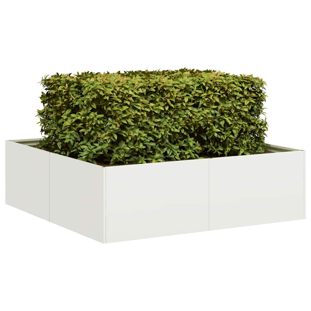 Vidaxl plantenbak 100x100x30 cm staal wit