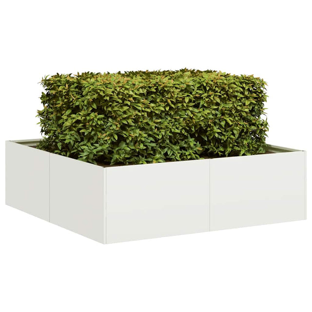 Vidaxl plantenbak 100x100x30 cm staal wit