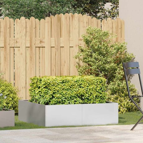 Vidaxl plantenbak 100x100x30 cm roestvrij staal