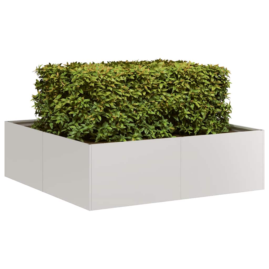 Vidaxl plantenbak 100x100x30 cm roestvrij staal
