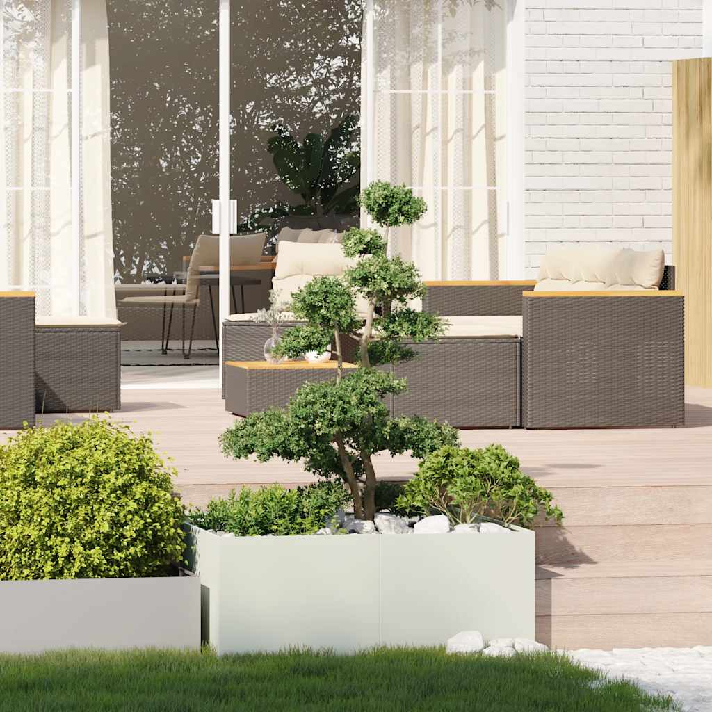 Vidaxl plantenbak 100x100x40 cm staal wit