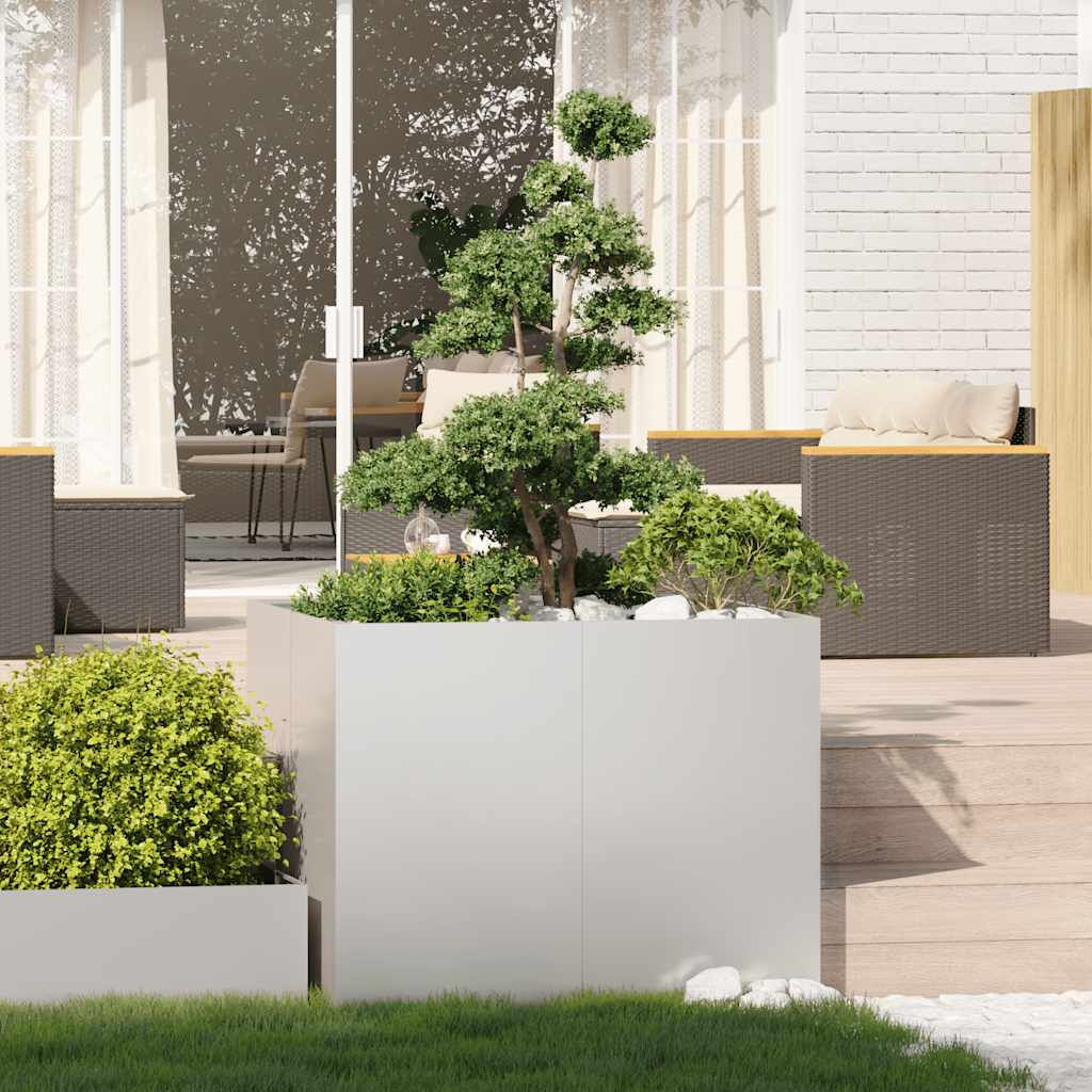 Vidaxl plantenbak 100x100x80 cm roestvrij staal