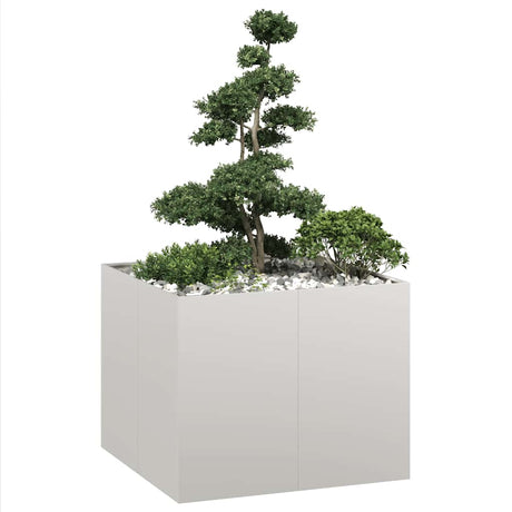 Vidaxl plantenbak 100x100x80 cm roestvrij staal