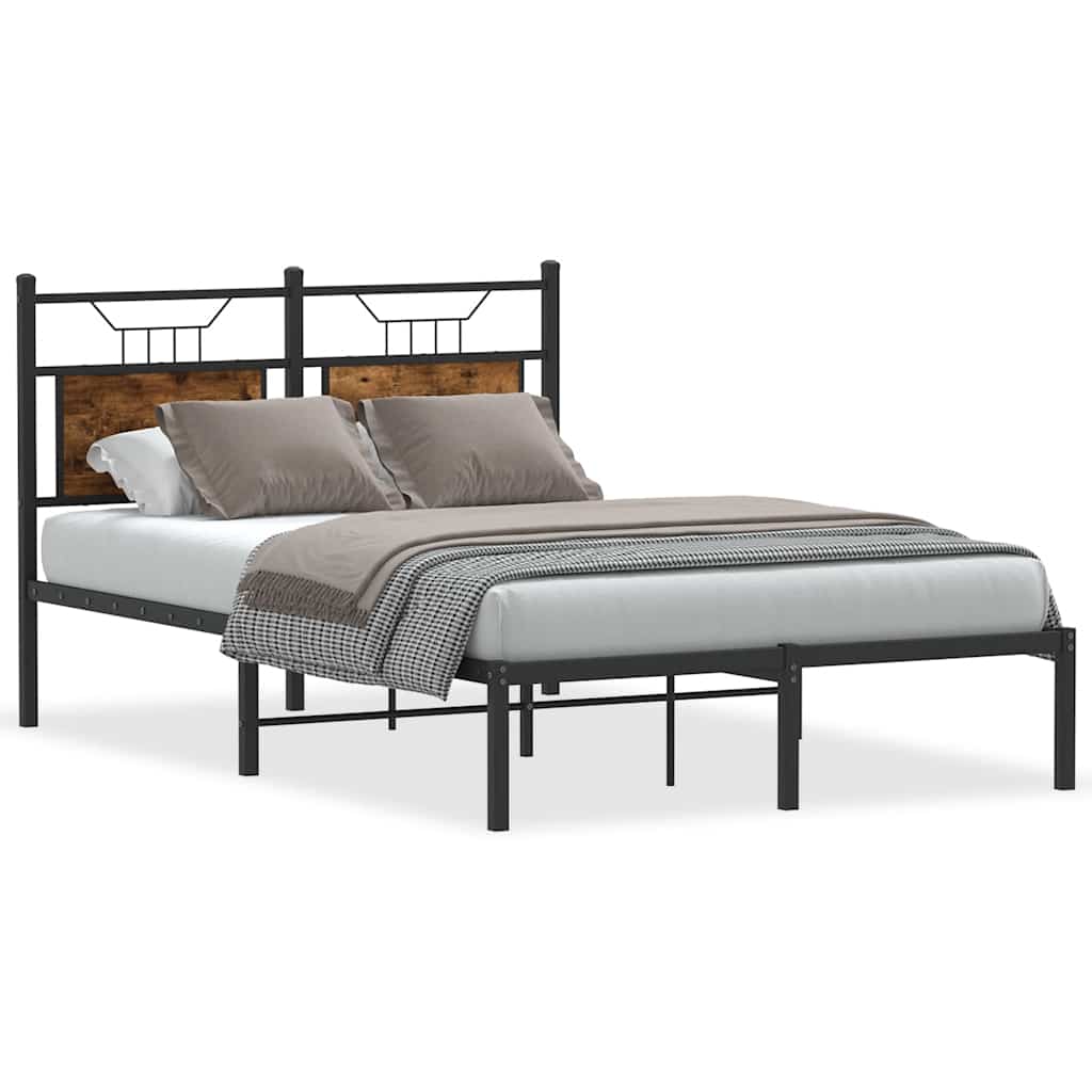Vidaxl bedframe zonder matras hout gerookt eikenkleurig 120x200 cm
