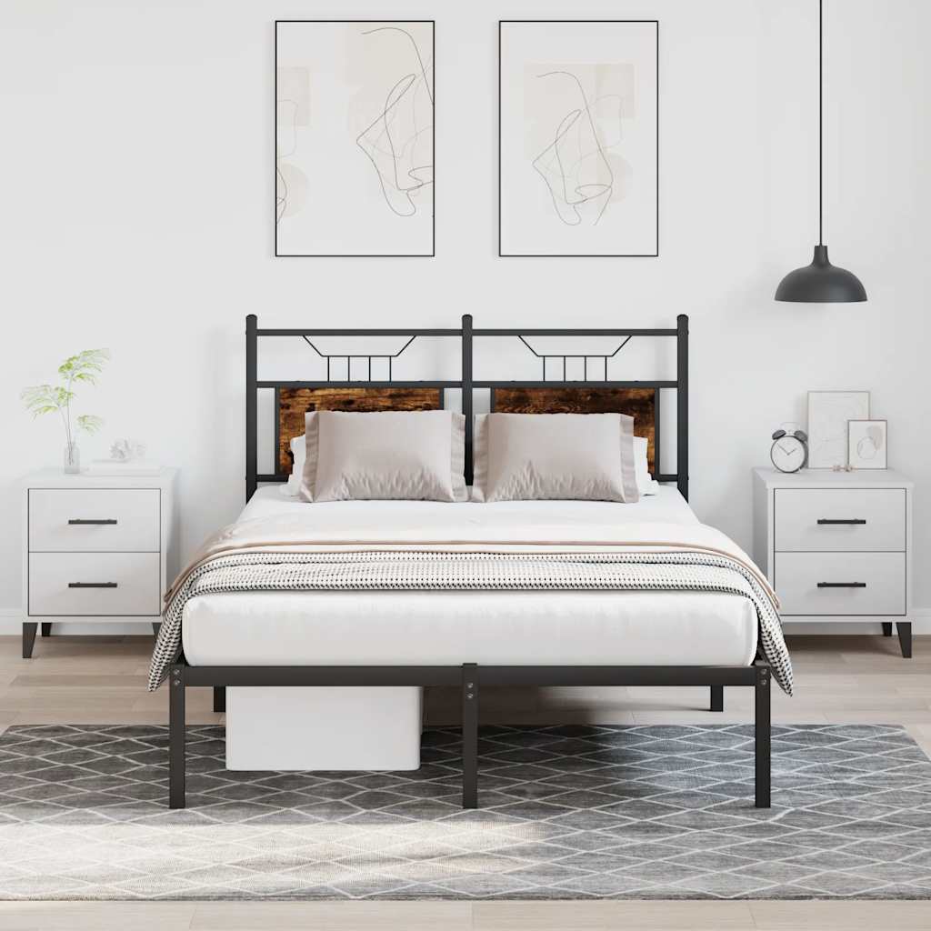 Vidaxl bedframe zonder matras hout gerookt eikenkleurig 120x200 cm