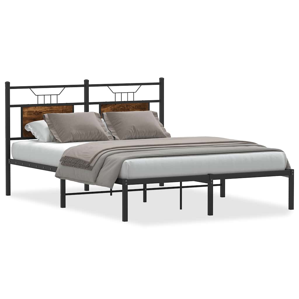 Vidaxl bedframe zonder matras hout gerookt eikenkleurig 140x200 cm