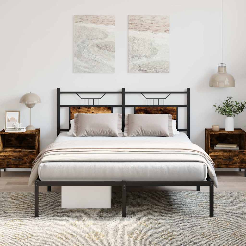 Vidaxl bedframe zonder matras hout gerookt eikenkleurig 150x200 cm