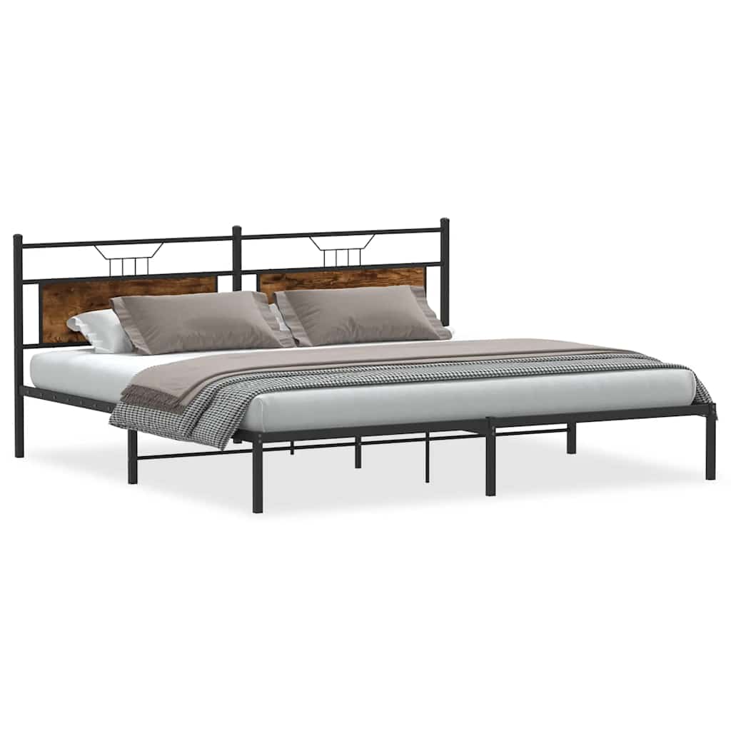 Vidaxl bedframe zonder matras 193x203 cm spaanplaat gerookt eiken
