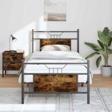 Vidaxl bedframe zonder matras hout gerookt eikenkleurig 75x190 cm
