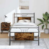 Vidaxl bedframe zonder matras hout gerookt eikenkleurig 90x190 cm